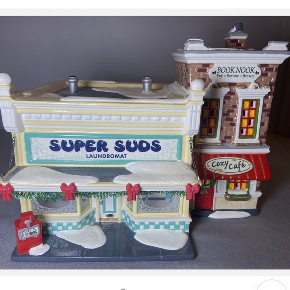 Department 56 Snow Village Super Suds Laundromat with Cozy Café - Picture 6 of 6